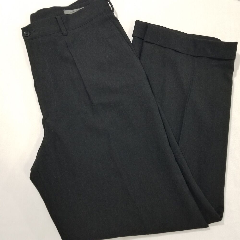 John Varvatos Pants Womens US 14 100% Wool Black Made in Italy Dress Trousers